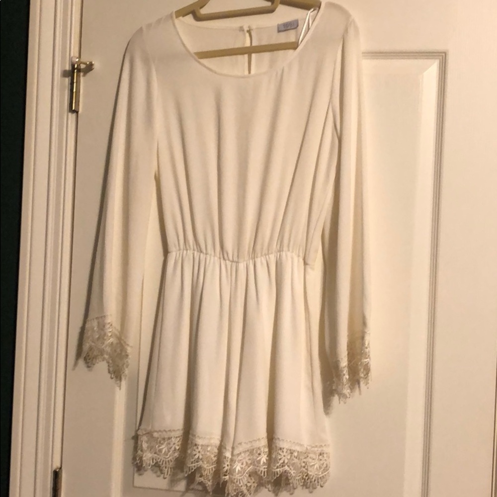 White long sleeve romper